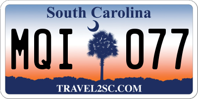 SC license plate MQI077