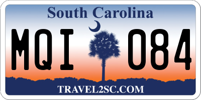 SC license plate MQI084