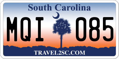 SC license plate MQI085