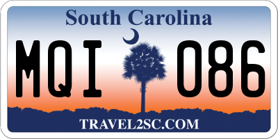 SC license plate MQI086