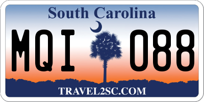 SC license plate MQI088
