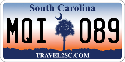 SC license plate MQI089