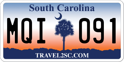 SC license plate MQI091