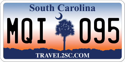 SC license plate MQI095
