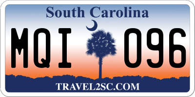 SC license plate MQI096