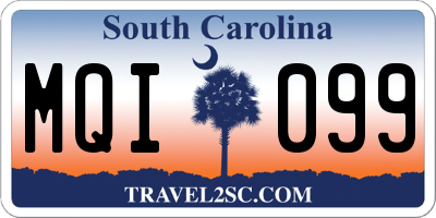 SC license plate MQI099