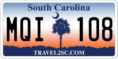 SC license plate MQI108