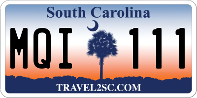 SC license plate MQI111