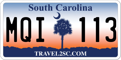 SC license plate MQI113