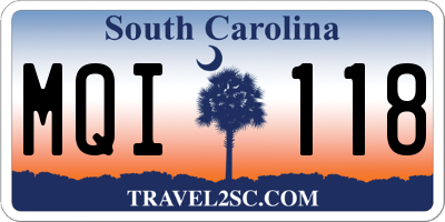 SC license plate MQI118