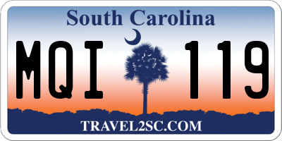 SC license plate MQI119