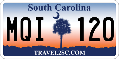 SC license plate MQI120