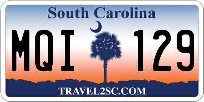 SC license plate MQI129