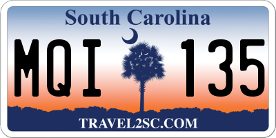 SC license plate MQI135