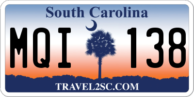 SC license plate MQI138