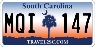 SC license plate MQI147