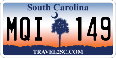 SC license plate MQI149