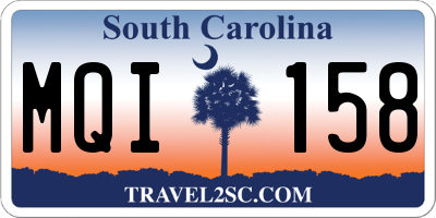 SC license plate MQI158
