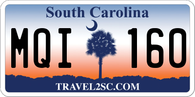 SC license plate MQI160