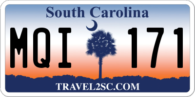 SC license plate MQI171