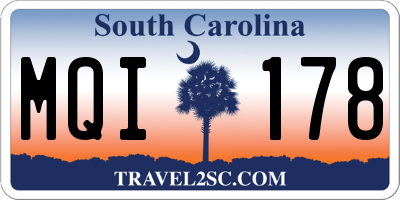 SC license plate MQI178