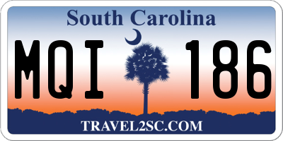 SC license plate MQI186