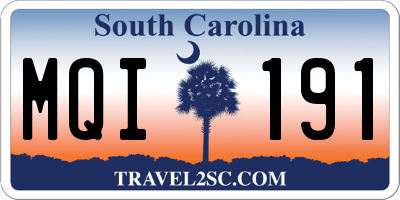SC license plate MQI191