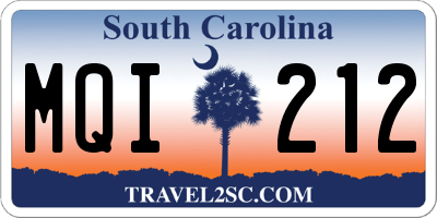 SC license plate MQI212