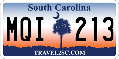 SC license plate MQI213
