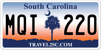SC license plate MQI220