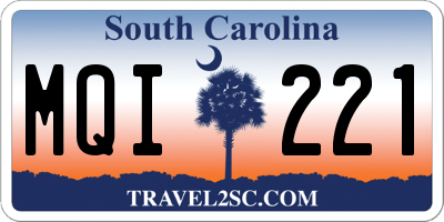 SC license plate MQI221