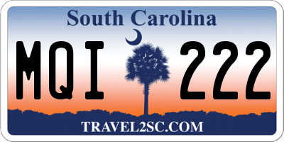 SC license plate MQI222