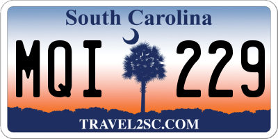 SC license plate MQI229