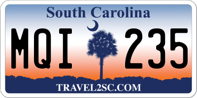 SC license plate MQI235