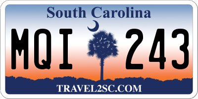 SC license plate MQI243