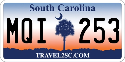 SC license plate MQI253