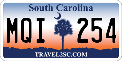 SC license plate MQI254