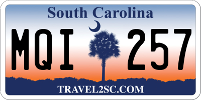 SC license plate MQI257