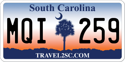 SC license plate MQI259