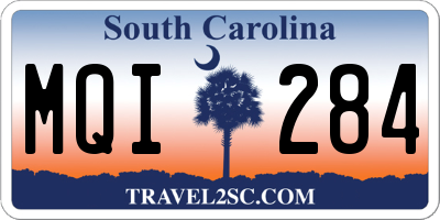 SC license plate MQI284