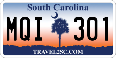 SC license plate MQI301