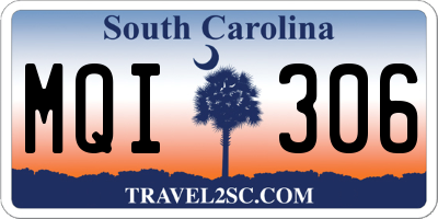 SC license plate MQI306