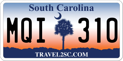 SC license plate MQI310