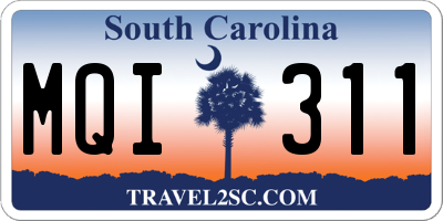SC license plate MQI311