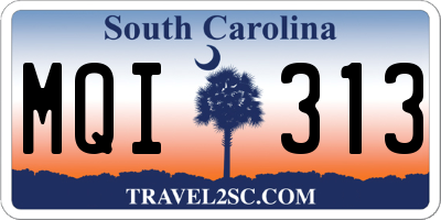SC license plate MQI313