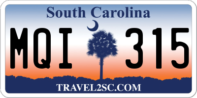 SC license plate MQI315