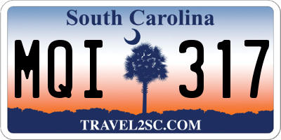 SC license plate MQI317