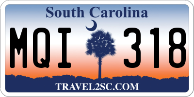 SC license plate MQI318