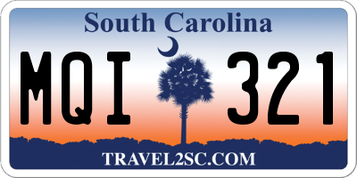 SC license plate MQI321