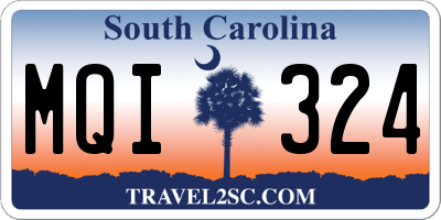 SC license plate MQI324